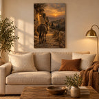 Donkey on the Road to Bethlehem Christmas Wall Art