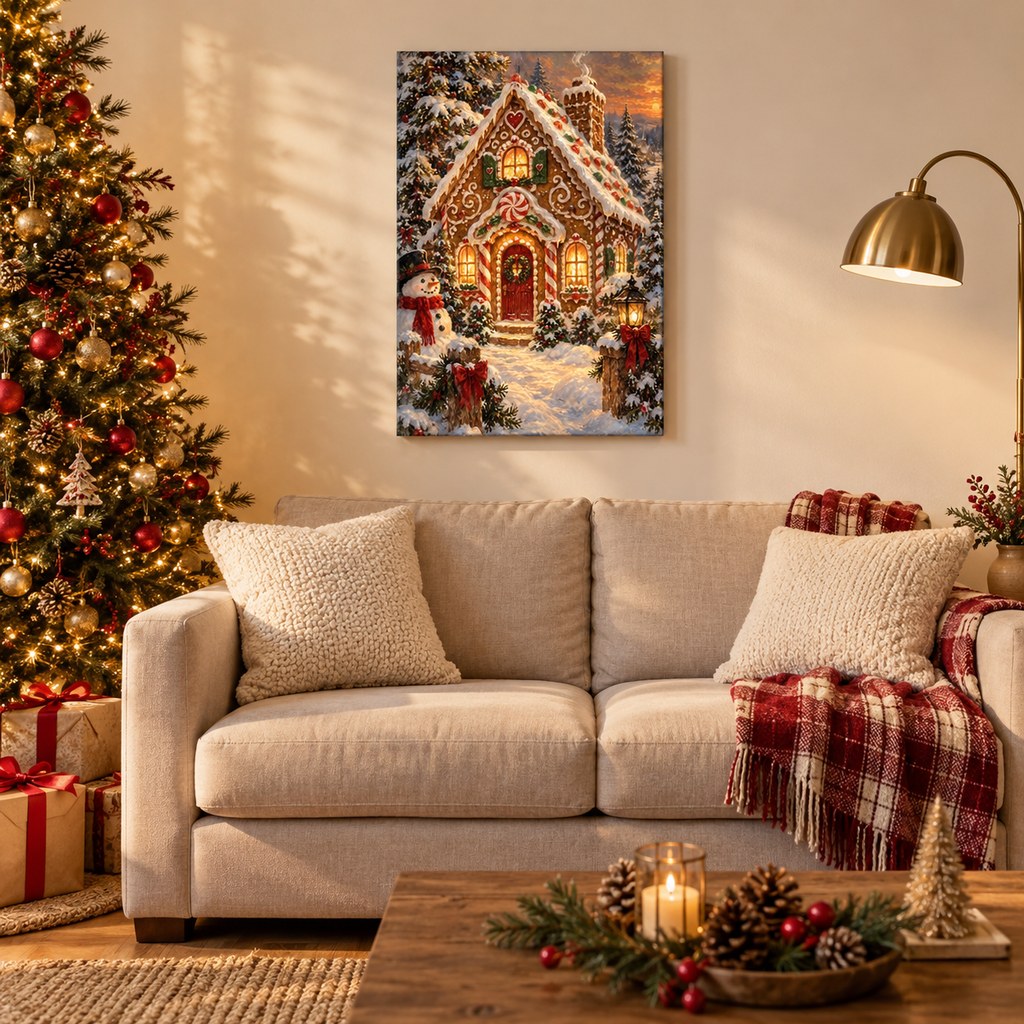 Gingerbread House Christmas Wall Art
