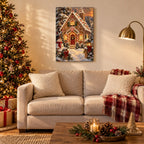 Gingerbread House Christmas Wall Art