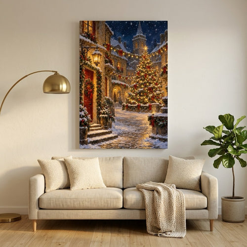 Christmas Village Night Wall Art