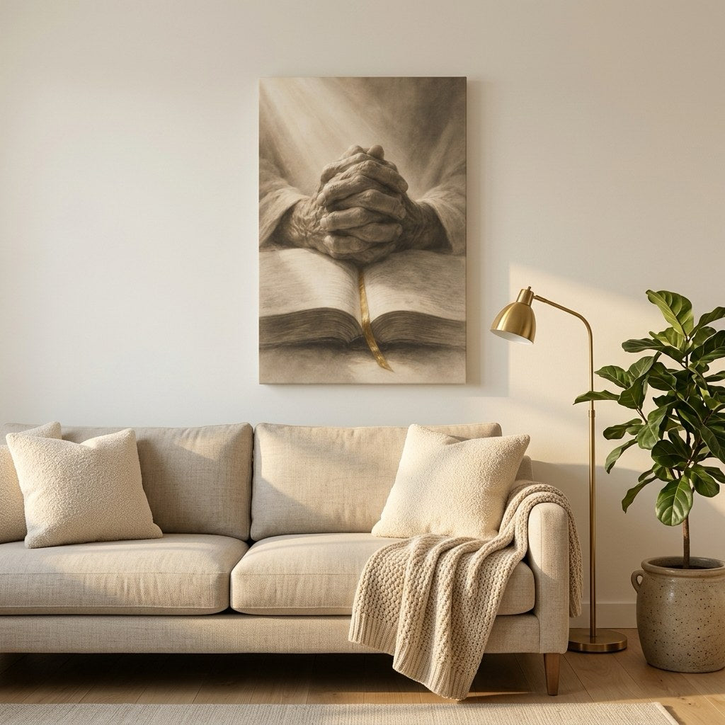 Praying Hands Christian Wall Art