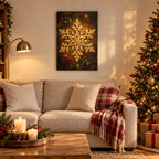 Golden Snowflake Christmas Wall Art