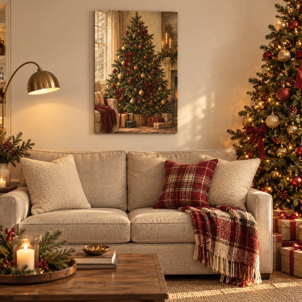 Vintage Christmas Tree Wall Art