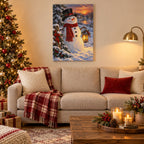Vintage Snowman Christmas Wall Art