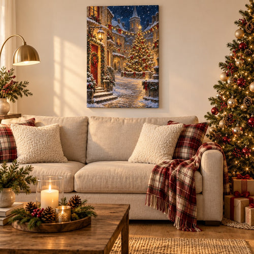 Christmas Village Night Wall Art