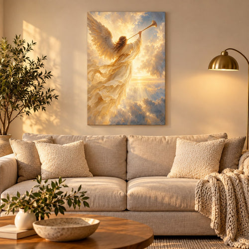 Angel with Trumpet Christmas Wall Art