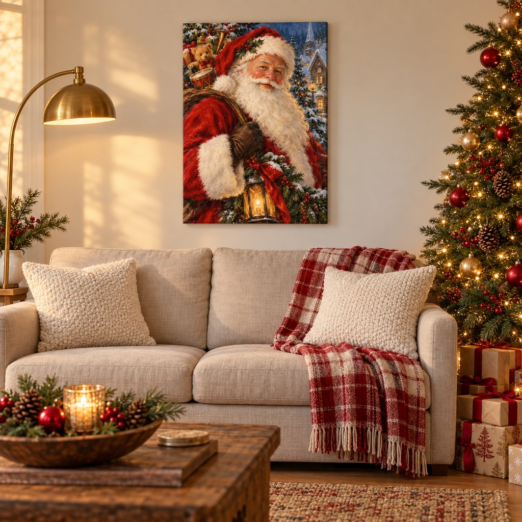 Vintage Santa Claus Christmas Wall Art