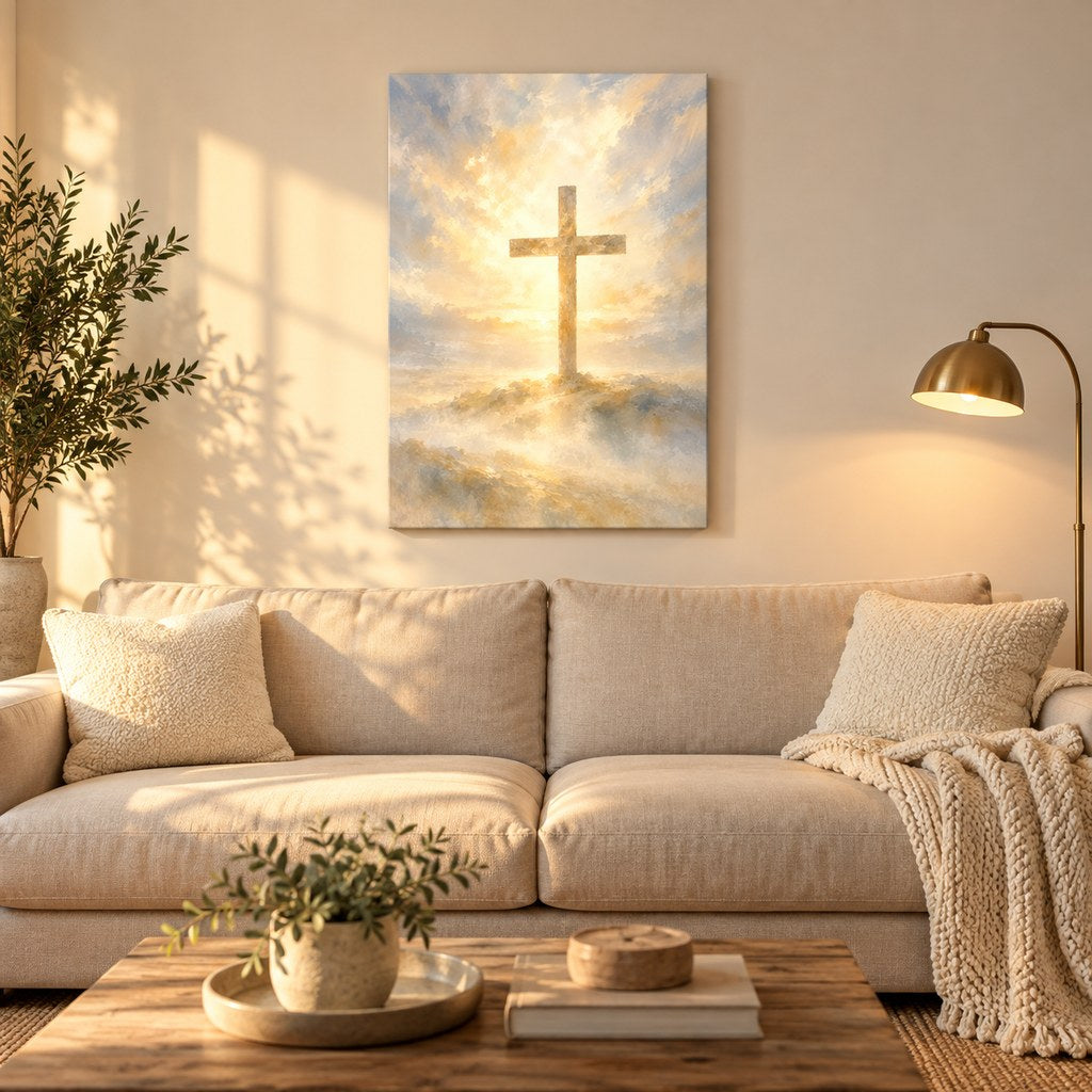 Cross in the Light Christian Wall Art