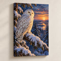 Snowy Owl Winter Christmas Wall Art — gallery-wrapped canvas print