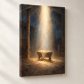 Light Over the Manger Christmas Wall Art — gallery-wrapped canvas print