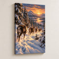 Reindeer Herd at Dusk Christmas Wall Art — gallery-wrapped canvas print