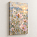 Butterfly and Cosmos Meadow Wall Art — gallery-wrapped canvas print
