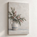 Snowy Cedar and Winterberry Wall Art — gallery-wrapped canvas print