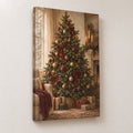 Vintage Christmas Tree Wall Art — gallery-wrapped canvas print