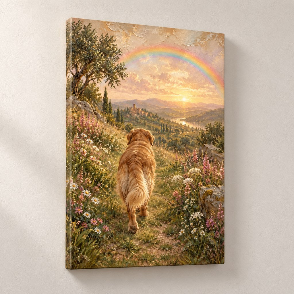 Rainbow Bridge Dog Memorial Wall Art — gallery-wrapped canvas print