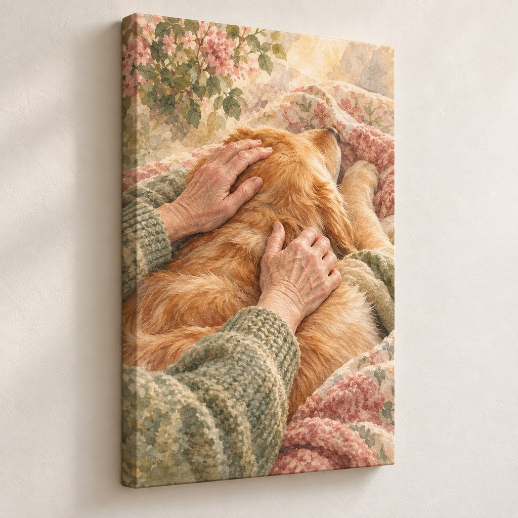 He Watches Over Them Dog Memorial Wall Art — gallery-wrapped canvas print