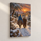 Holy Family Journey Christmas Wall Art — gallery-wrapped canvas print