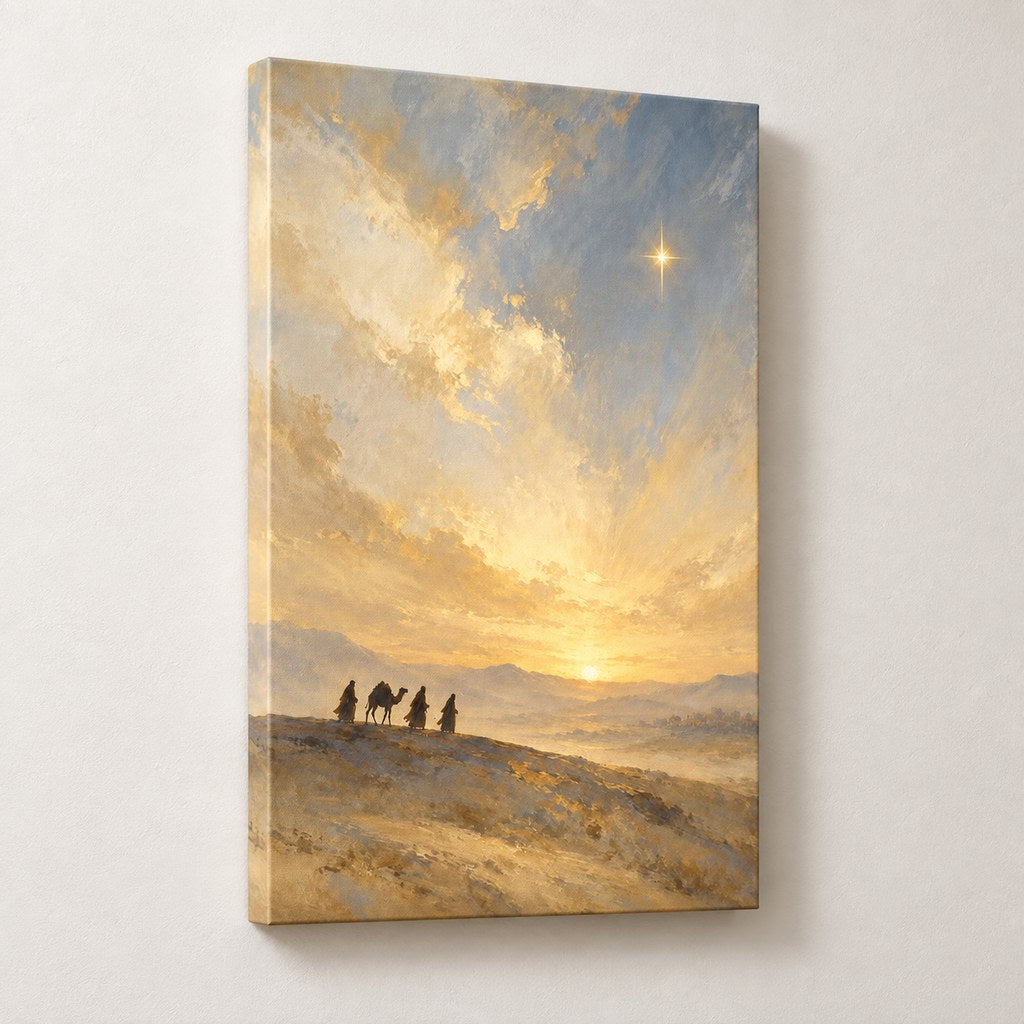 Three Wise Men and the Star Christmas Wall Art — gallery-wrapped canvas print