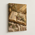 Bible and Wildflowers Morning Christian Wall Art — gallery-wrapped canvas print
