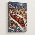 Christmas Train Snowy Village Wall Art — gallery-wrapped canvas print