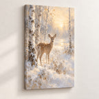 Fawn in First Snow Wall Art — gallery-wrapped canvas print
