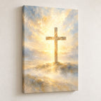Cross in the Light Christian Wall Art — gallery-wrapped canvas print