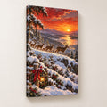 Deer on the Sunset Ridge Christmas Wall Art — gallery-wrapped canvas print
