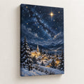 Silent Night Starry Village Christmas Wall Art — gallery-wrapped canvas print