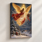 Angel in the Snow Christmas Wall Art — gallery-wrapped canvas print
