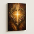 Heart of Light Christian Wall Art - unframed gallery-wrapped canvas shown at an angle revealing the wrapped edge