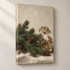 Evergreen and Pinecones on Linen Christmas Wall Art — gallery-wrapped canvas print