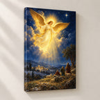 Angel Over the Shepherds Christmas Wall Art — gallery-wrapped canvas print
