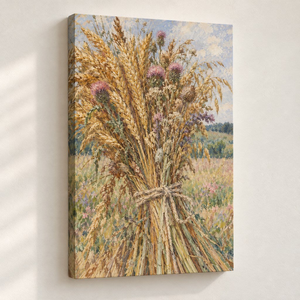 Wheat and Thistle Harvest Wall Art — gallery-wrapped canvas print