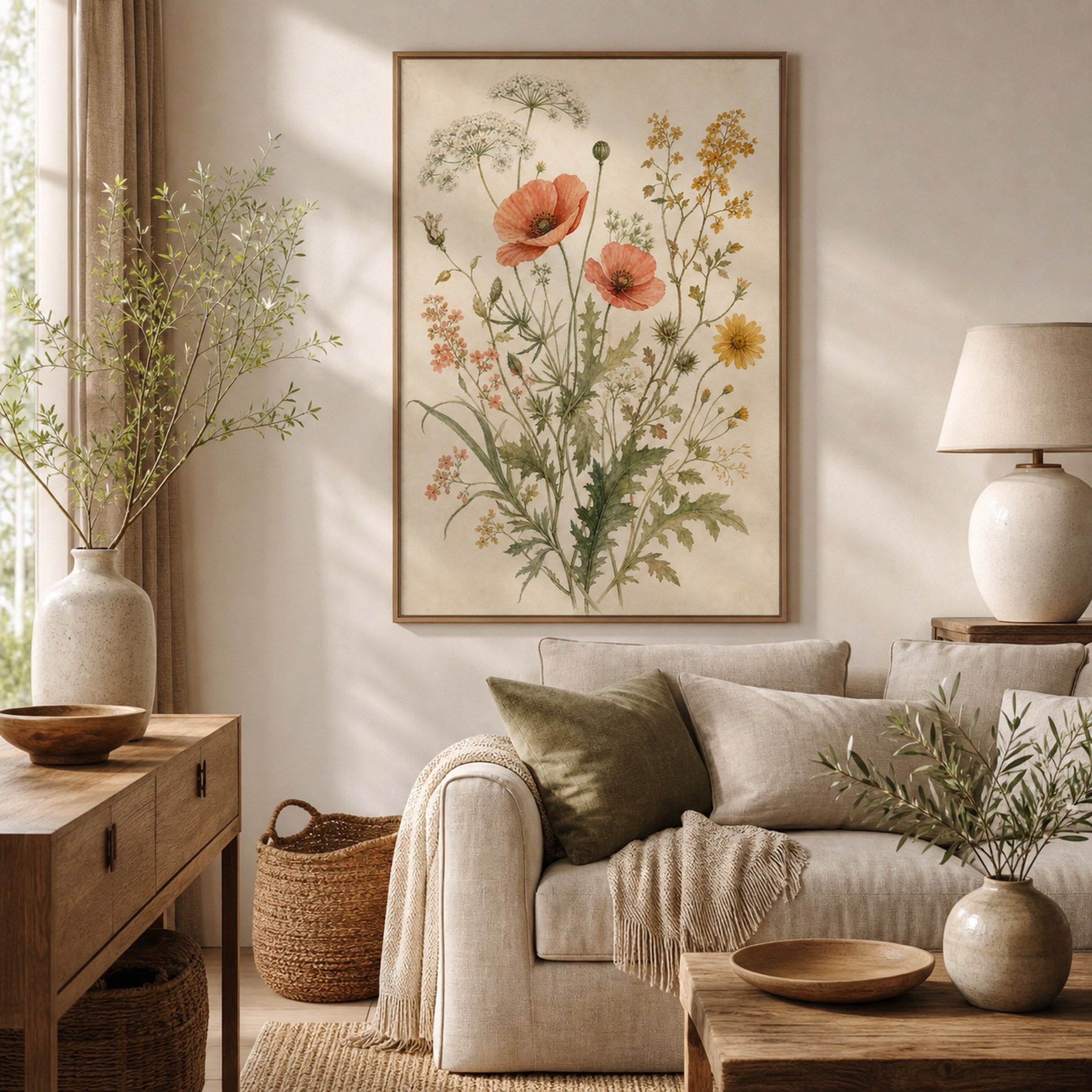 Vintage Wildflower Botanical Wall Art