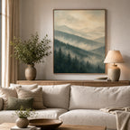 Misty Forest Ridges Landscape Wall Art