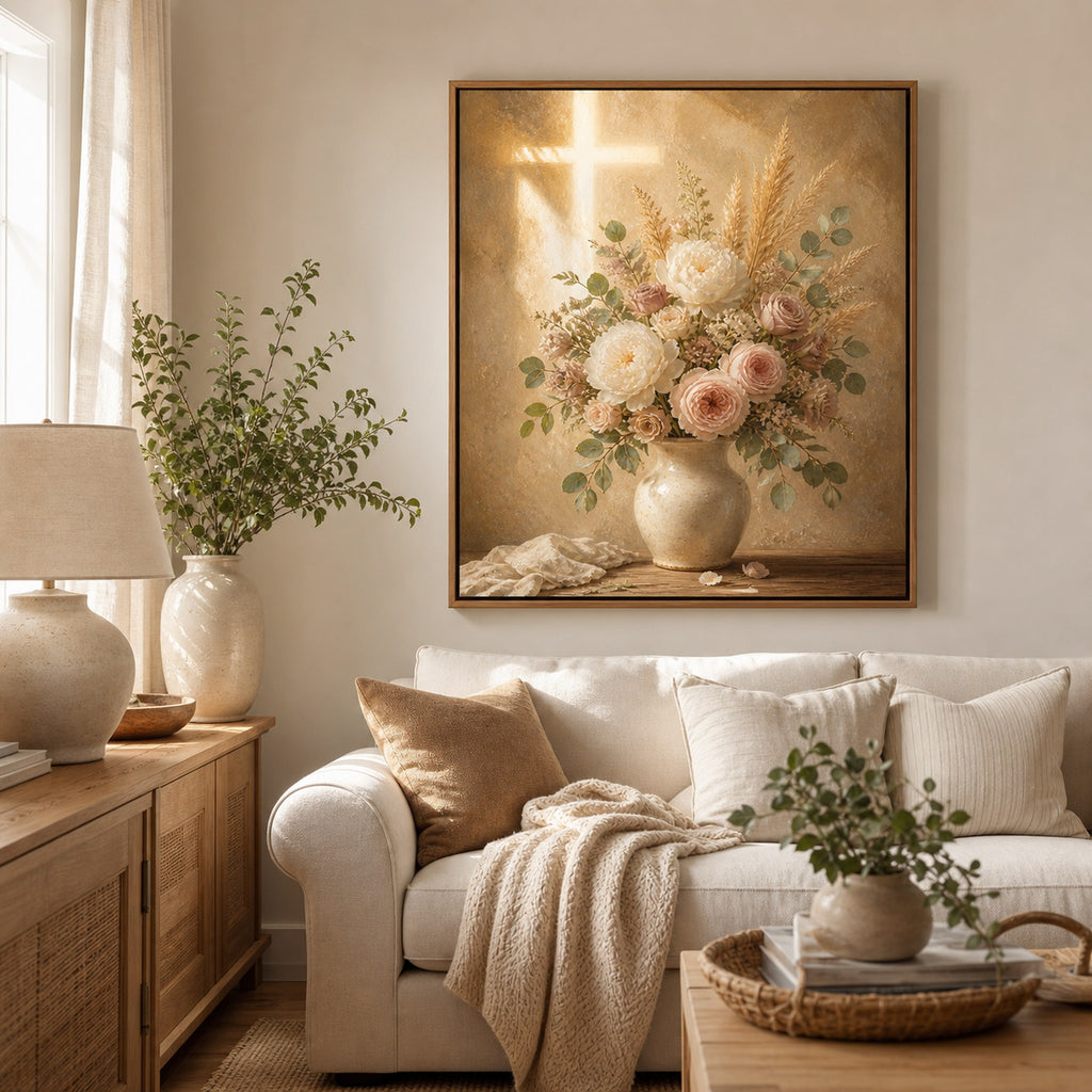 Mercy in Bloom Christian Floral Wall Art