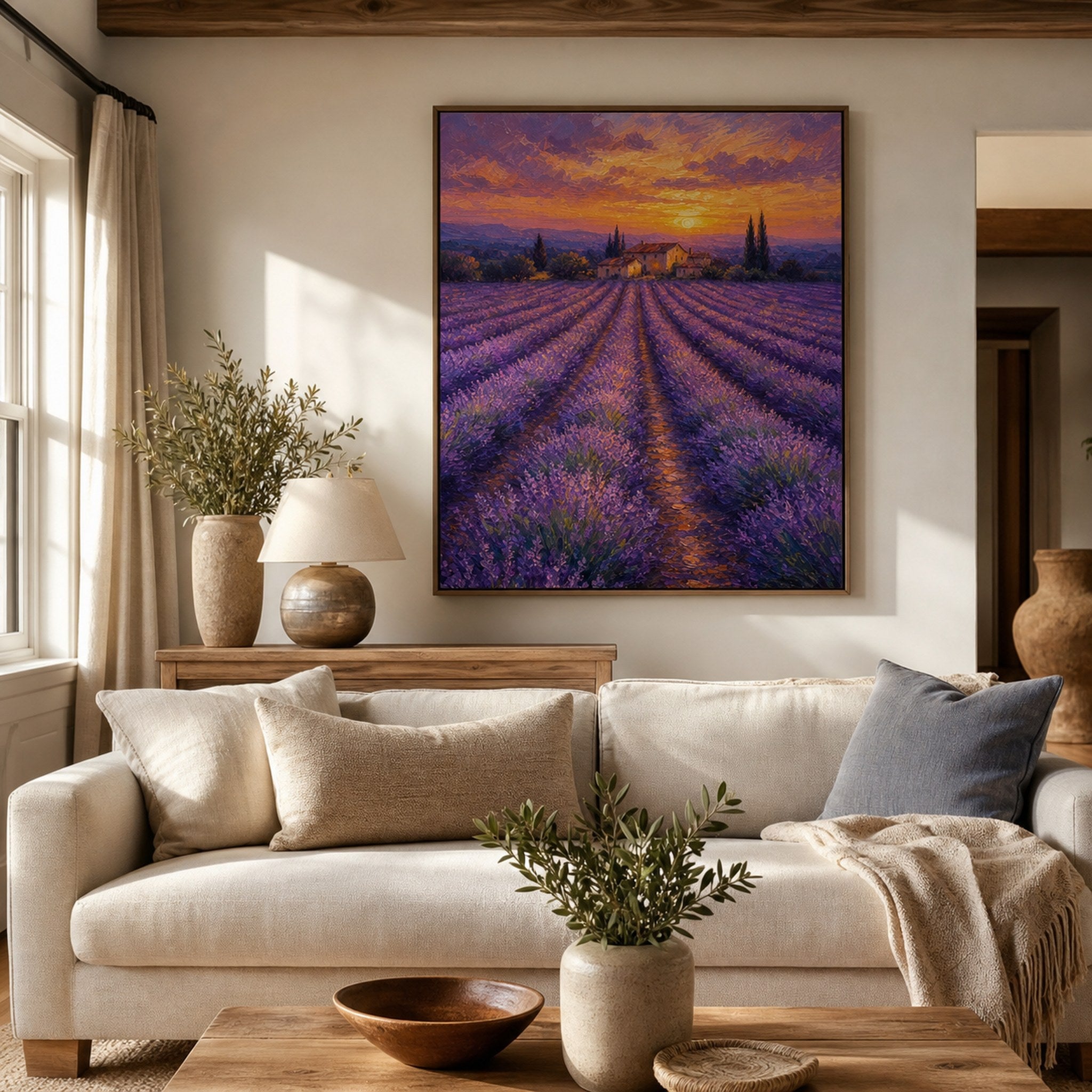 Lavender Field at Dusk Wall Art
