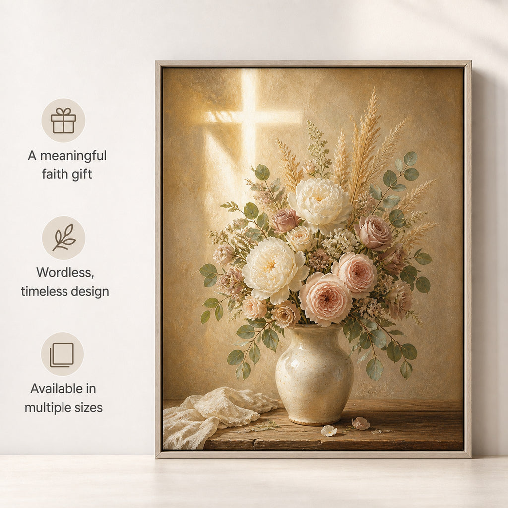 Mercy in Bloom Christian Floral Wall Art