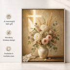 Mercy in Bloom Christian Floral Wall Art