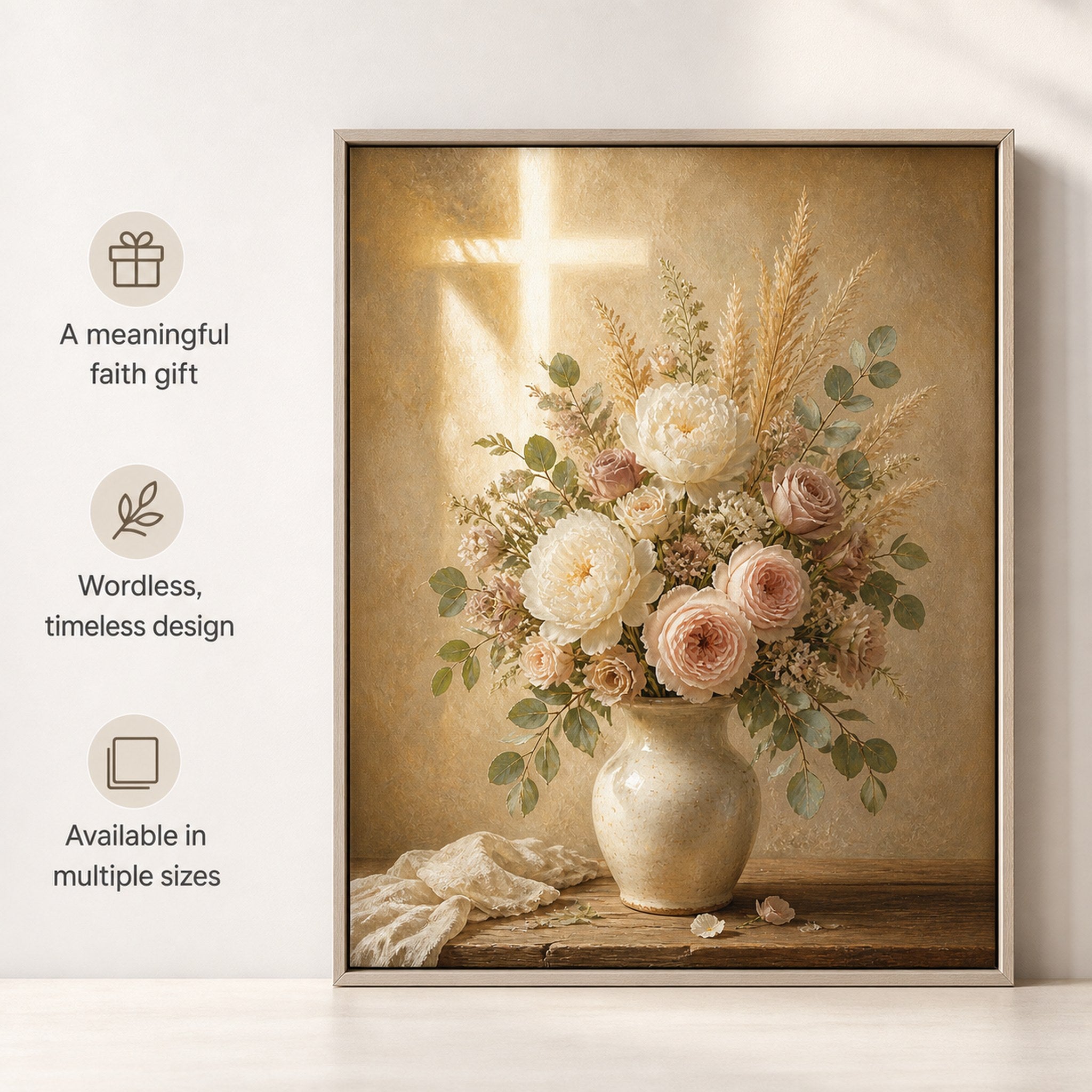 Mercy in Bloom Christian Floral Wall Art