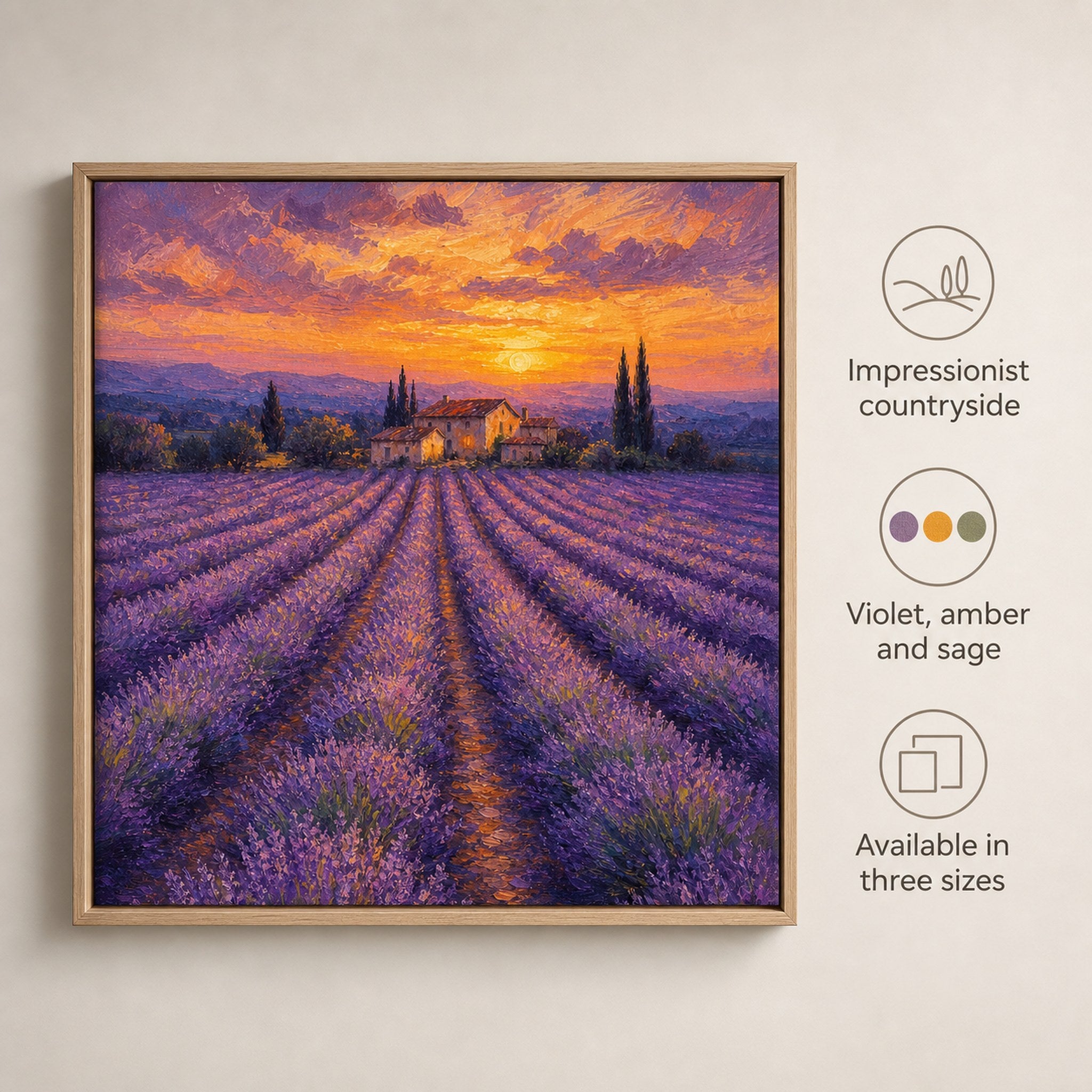 Lavender Field at Dusk Wall Art