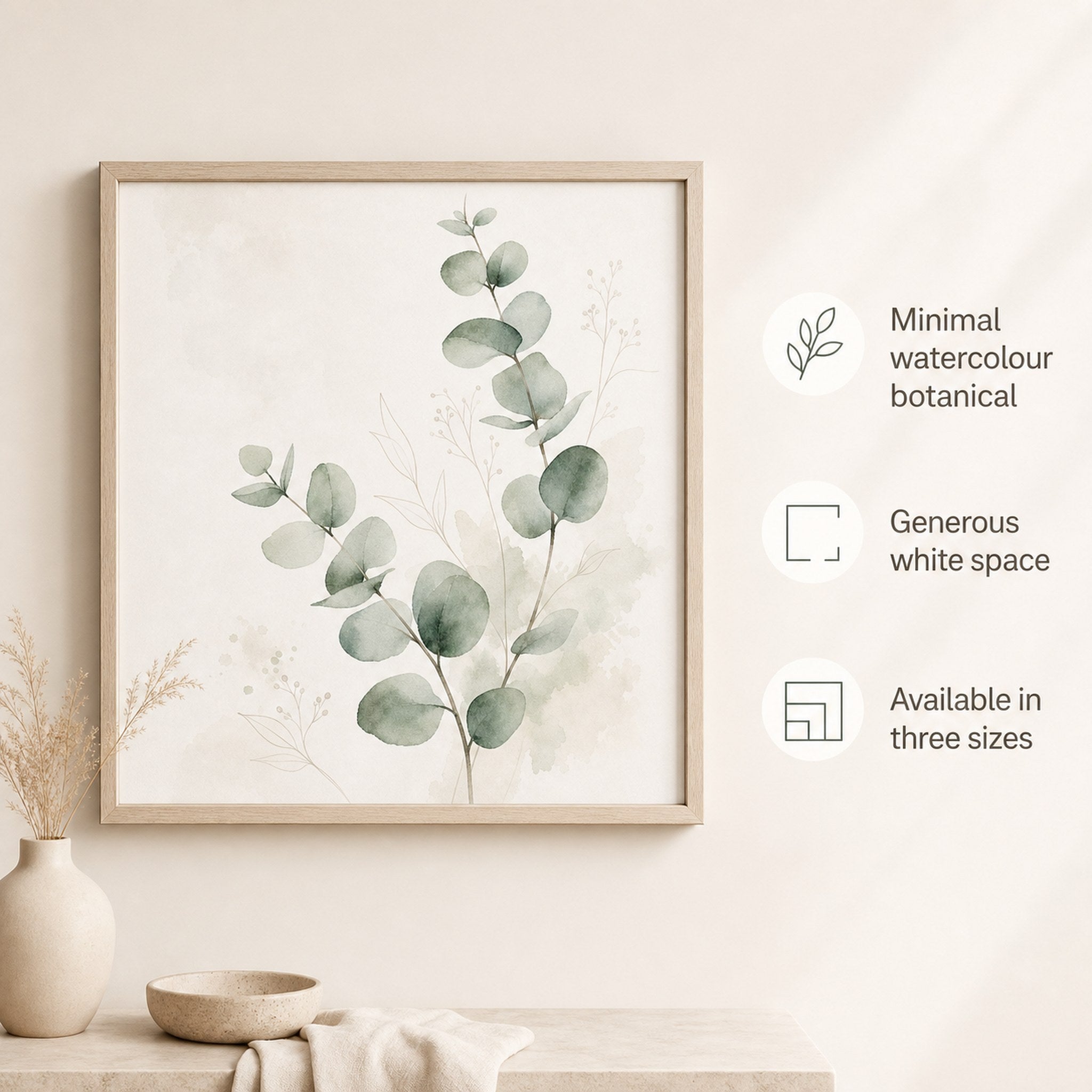 Minimalist Eucalyptus Wall Art