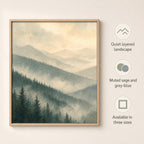 Misty Forest Ridges Landscape Wall Art