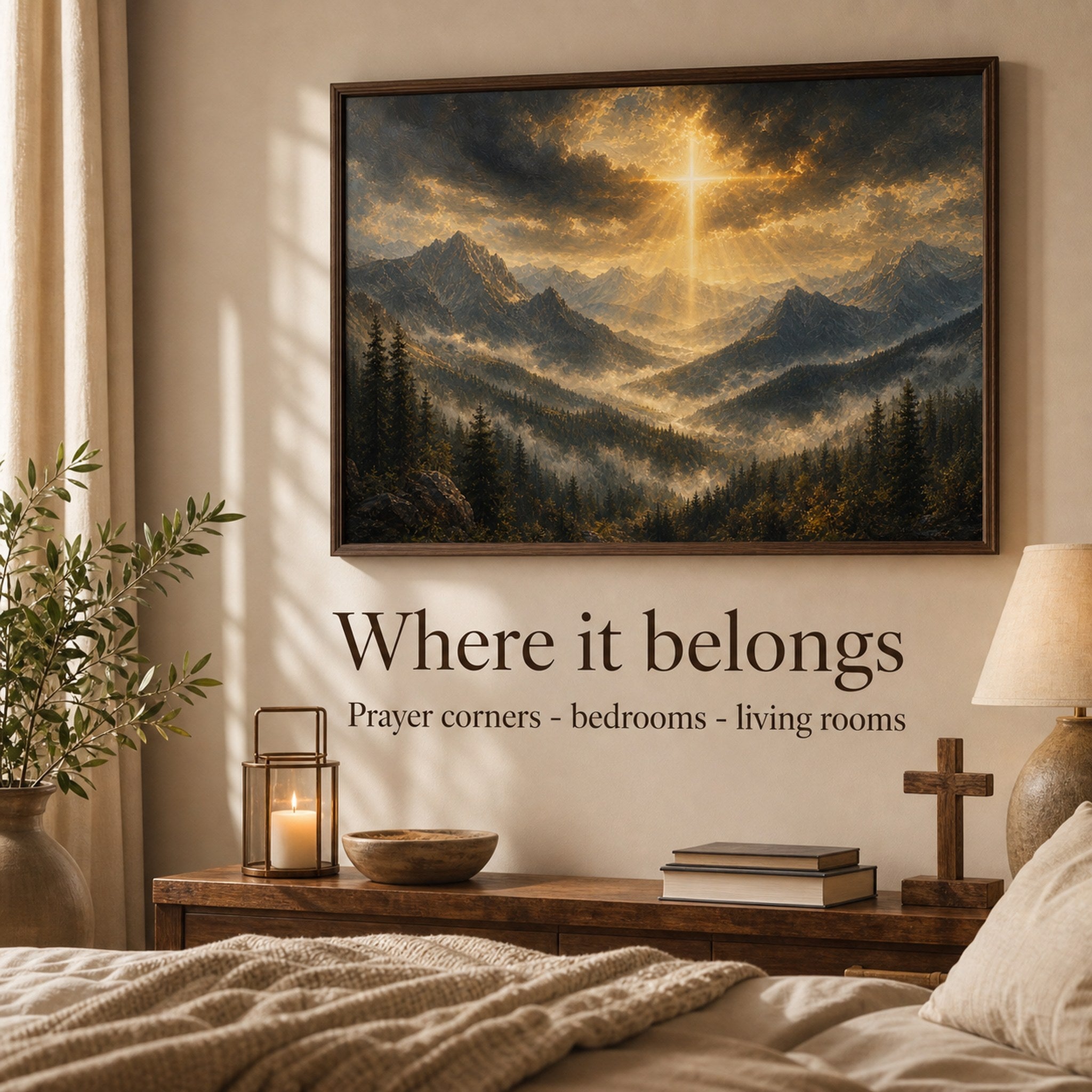 Shepherd's Light Mountain Christian Wall Art