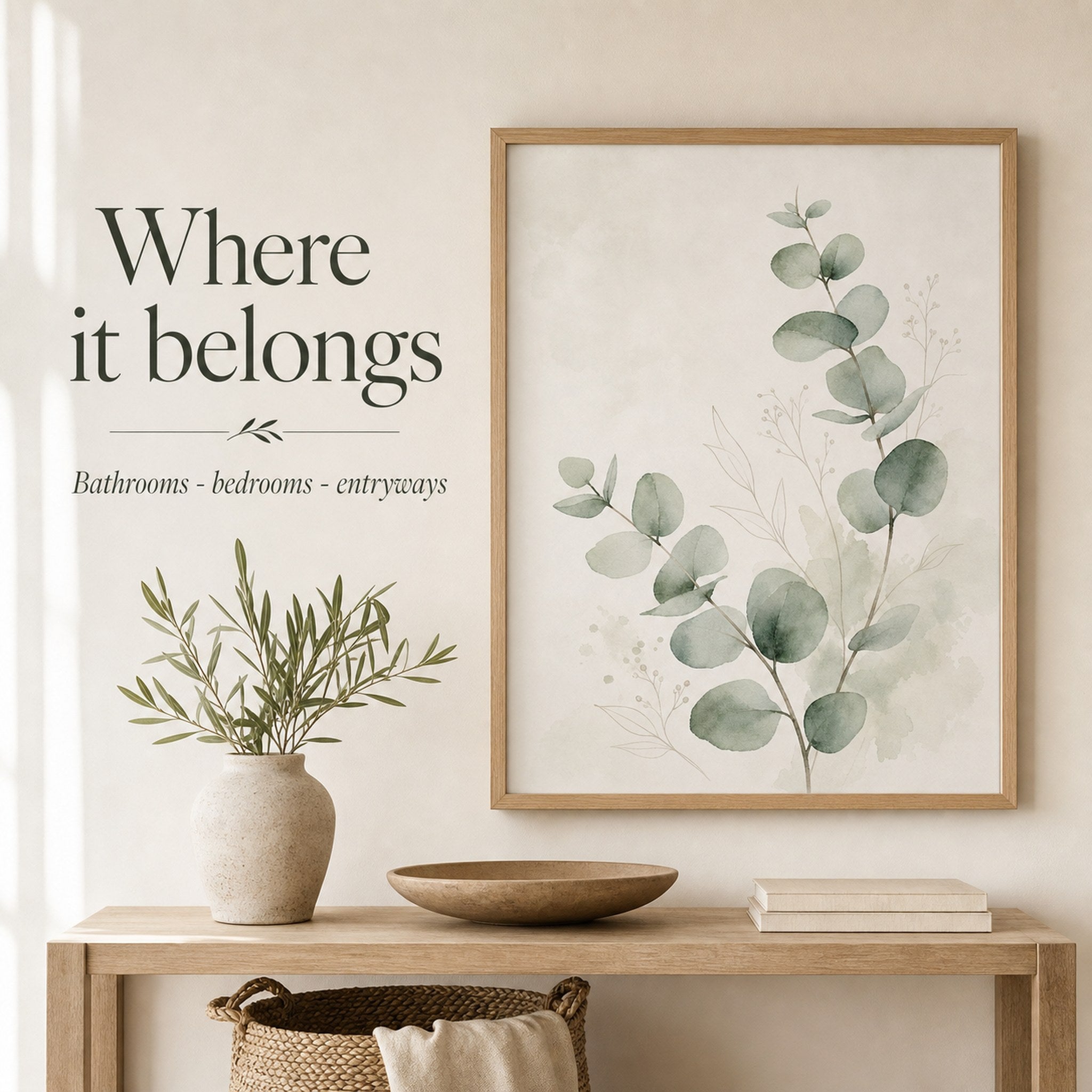 Minimalist Eucalyptus Wall Art