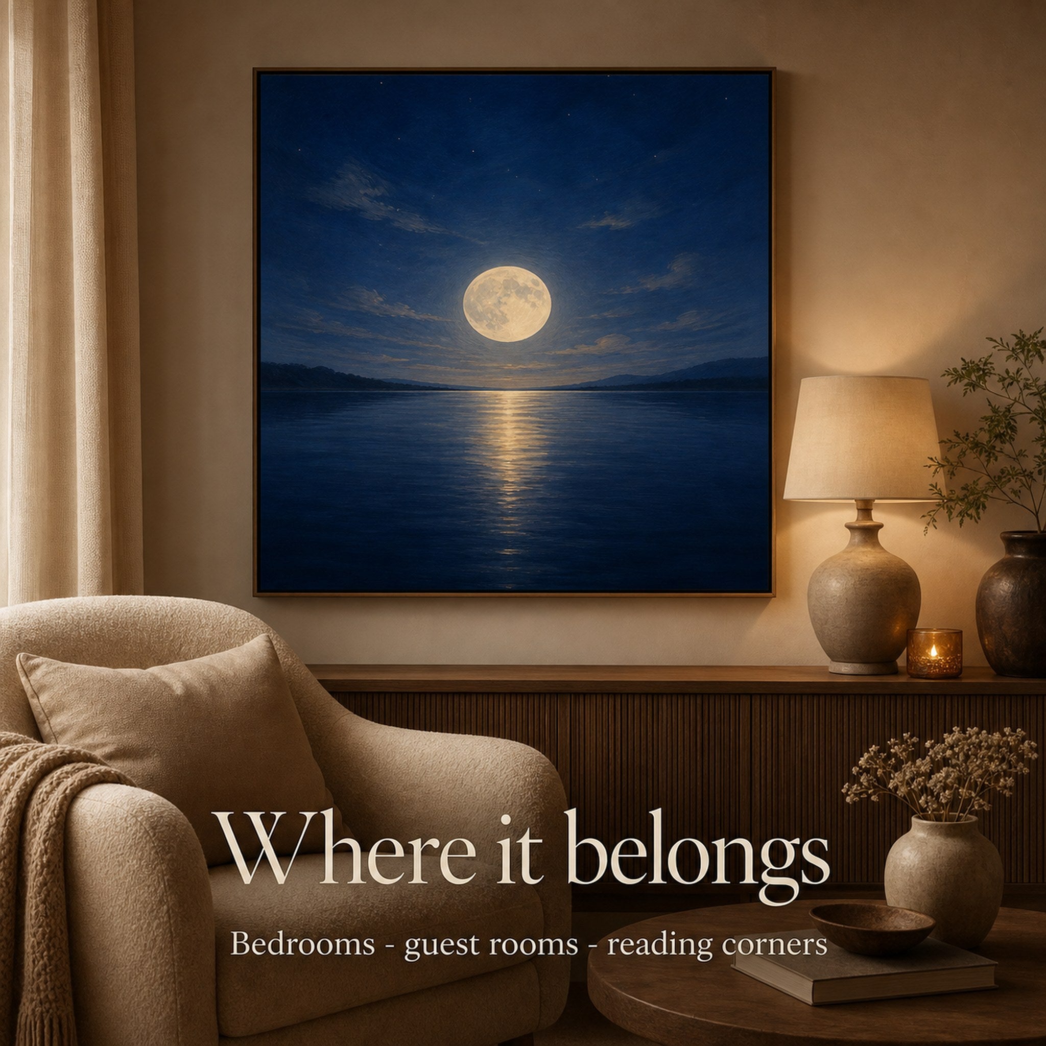 Moonlit Lake Bedroom Wall Art