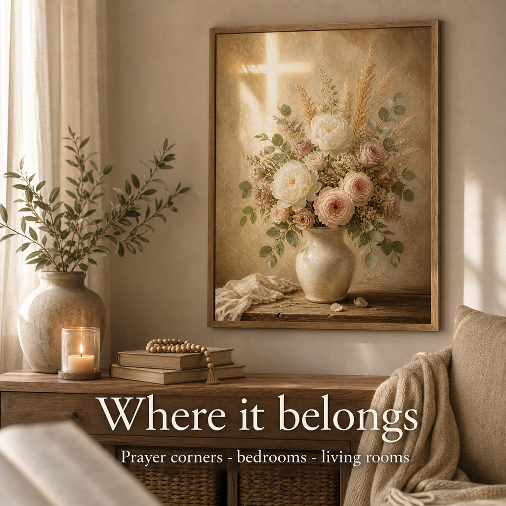 Mercy in Bloom Christian Floral Wall Art