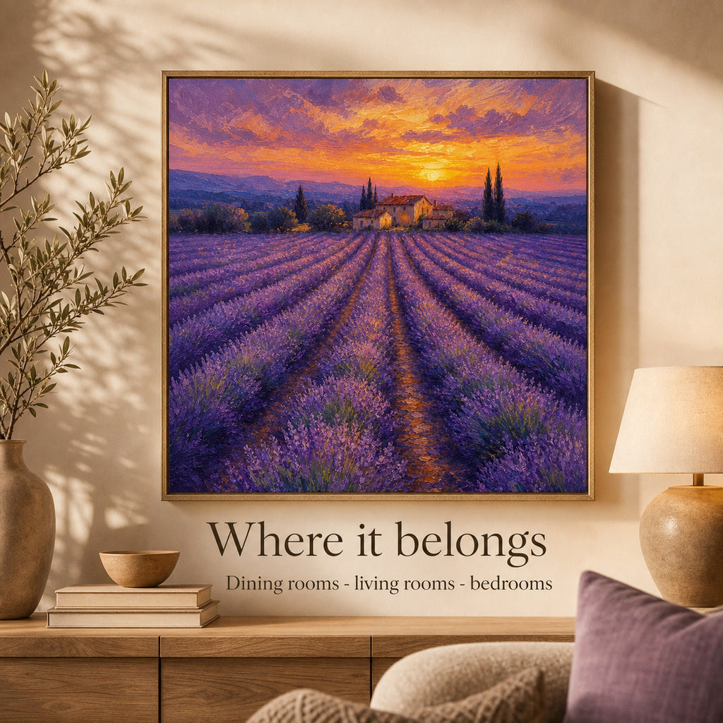 Lavender Field at Dusk Wall Art