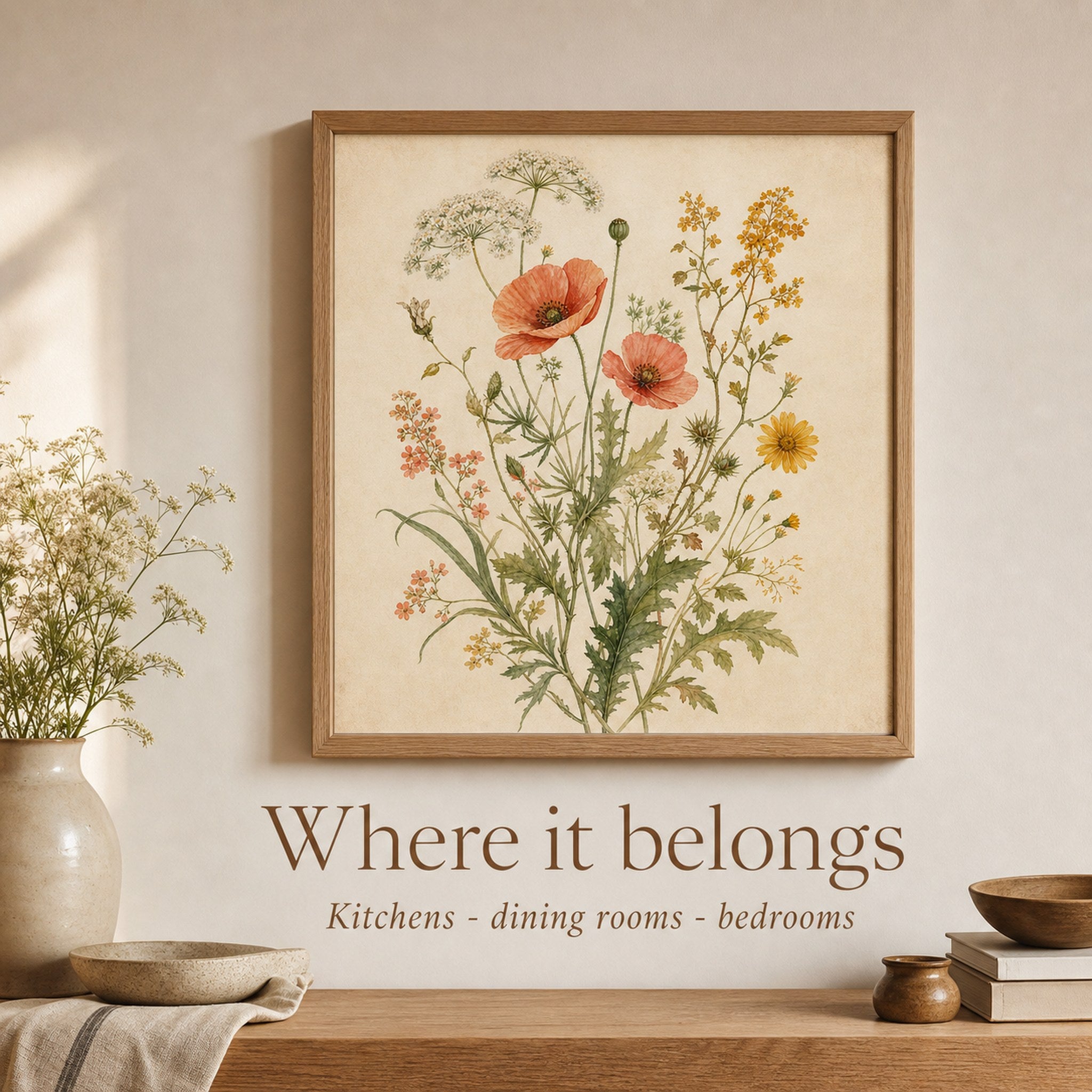 Vintage Wildflower Botanical Wall Art