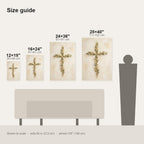 The Quiet Cross, Personalized — size comparison of the 12x18, 16x24, 24x36 and 28x40 inch options shown to scale
